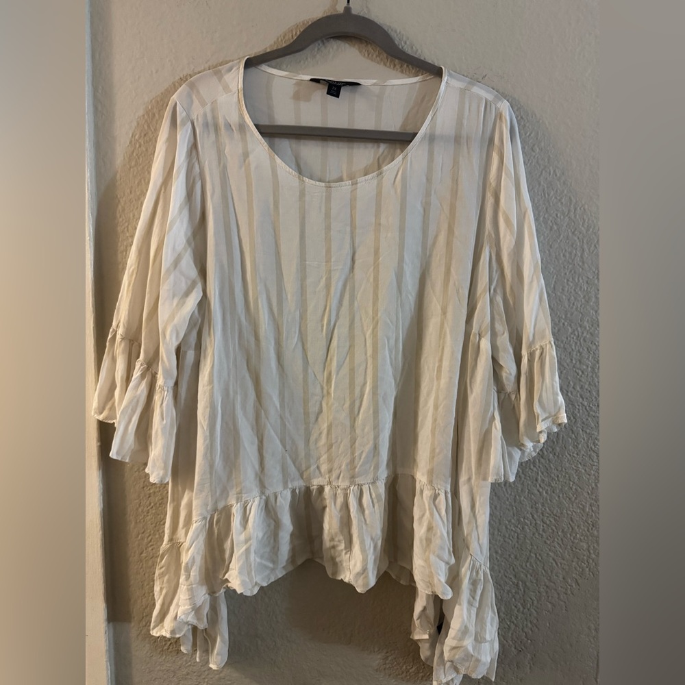 Simply Vera Vera Wang Cream Striped Blouse